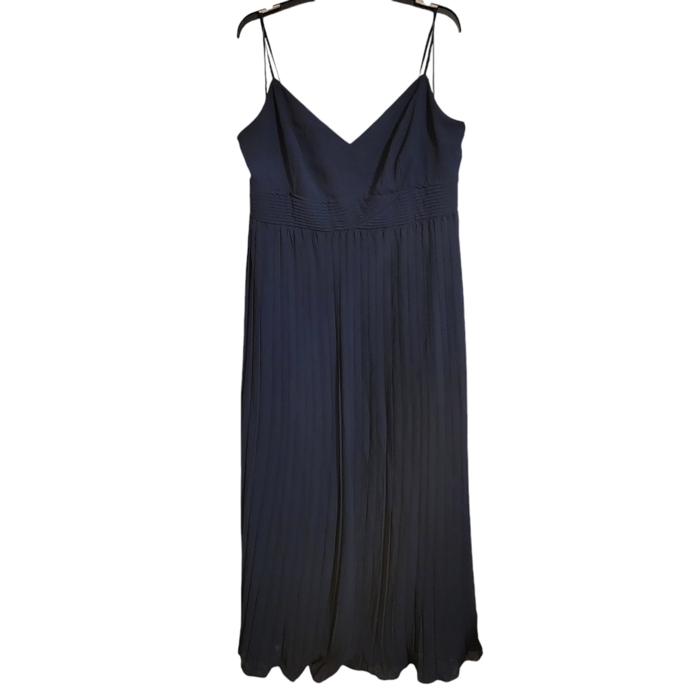 ModCloth Navy Blue Pleated Maxi Dress